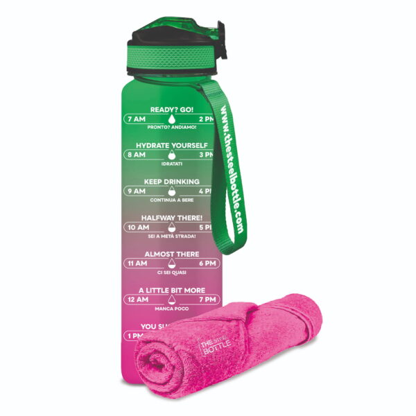 MWB CON ASCIUGAMANO 1L #1 PINK & GREEN
